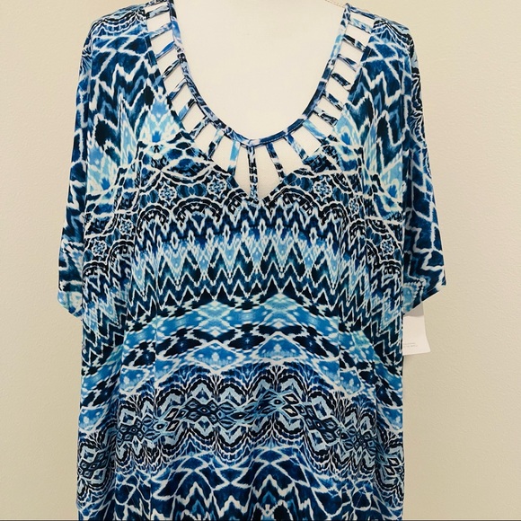 La Blanca Oasis Ikat Tunic Style Swim Coverup - Picture 3 of 10